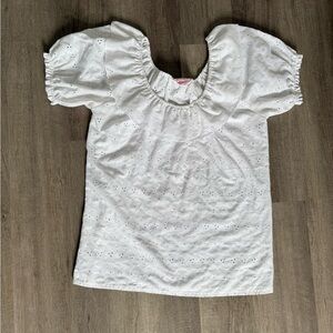 Vintage H Bar C Western Wear Cotton Eyelet Puff Sleeve Top
